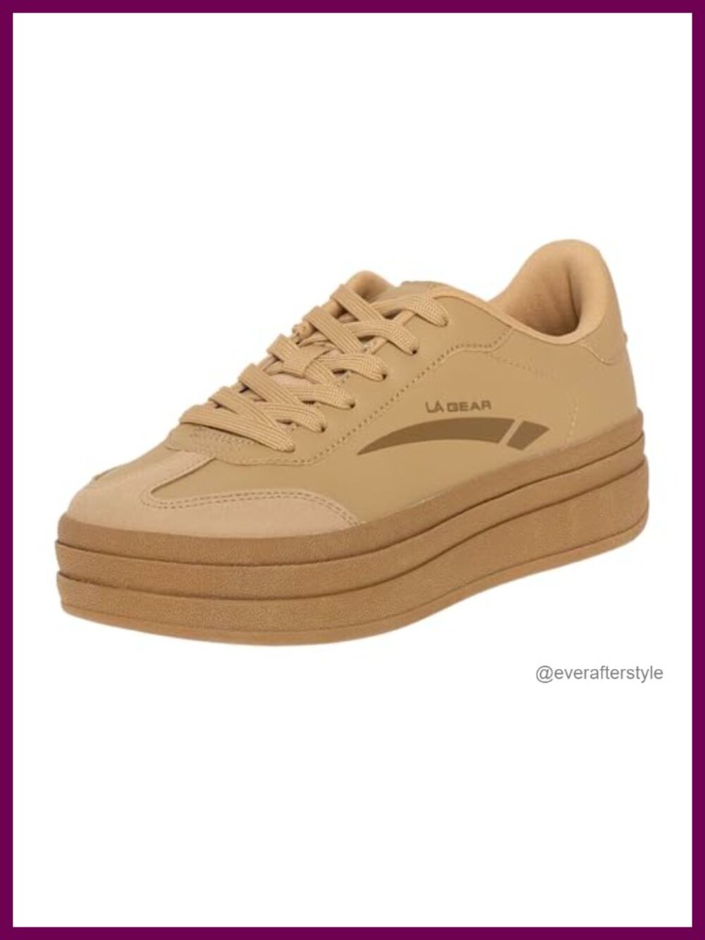 LA Gear Nova Retro Fashion Sneaker Low Top Platform Lace Up